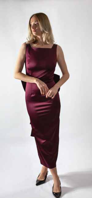 ROCHIE MIDI BURGUNDY CU FUNDĂ “FIRST EDITION”