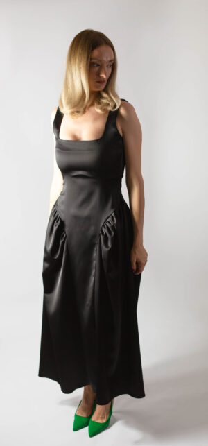 FIRST EDITION – ROCHIE MAXI NEAGRĂ DIN TAFTA